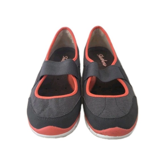 SKECHERS Flex Asana Slip On Mary Jane Flat Loafer Gray Coral, 7.5 - Picture 1 of 8